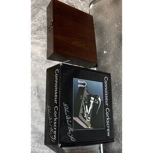 Connoisseur Corkscrew Wine Bottle Opener Kitchen Bar Kit; six pieces in wood box